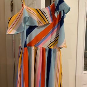 Multicolor high low (side to side) dress